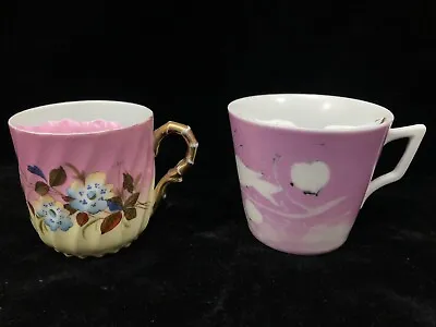 MOUSTACHE Cup 1830 Pink Sunderland Luster Staffordshire • $79.99