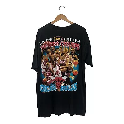 Vintage Chicago Bulls Shirt 1990s NBA Champs Jordan Rodman 90s Original Rare • $250