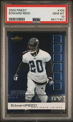 2002 Topps Finest Edward Ed Reed Rookie RC #109 PSA 10 Baltimore Ravens GEM MINT • $1