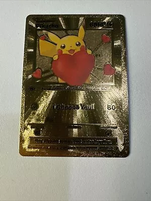 Pikachu I Choose You Love Heart Valentine Gold Foil Card NM • $5.99