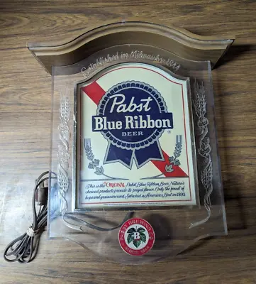 Vintage Pabst Blue Ribbon Pbr Beer Light Sign Crystal Heritage Back Bar Display • $99.99