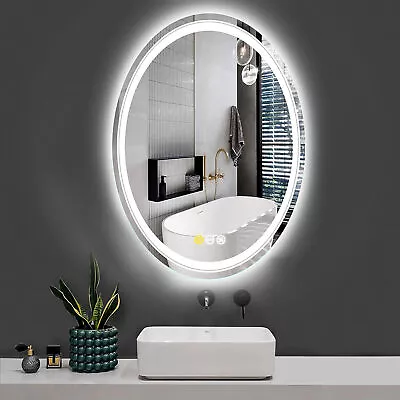 Oval LED Vanity Mirror For Bathroom Dimmable Makeup Anti-Fog Memory 3 Colors AU • $119.97