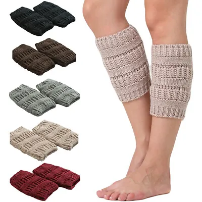 Women Ladies Stripe Boot Socks Knitted Crochet Warm Leg Warmers Short Sock MX015 • $11.97
