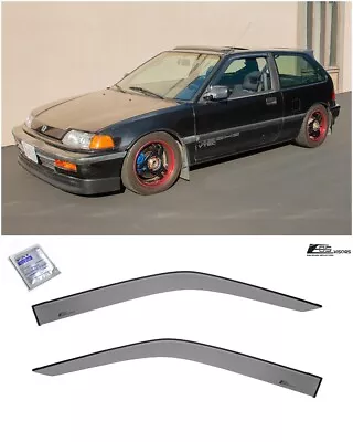 EOS Visors For 88-91 Honda Civic Hatchback JDM Tape-On Side Window Rain Guards • $26.99