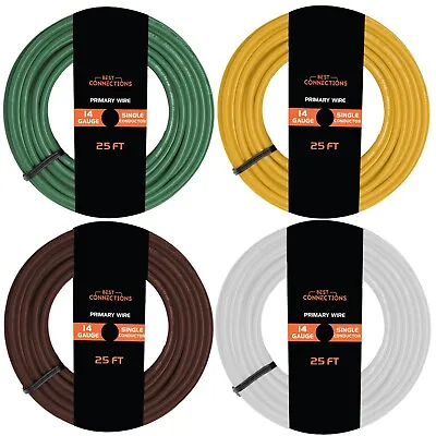 14 Ga Car Audio Primary Wire 25ft–4 Way Trailer Cable Power/Ground Electrical • $18.95