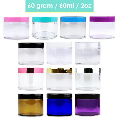 $16.49 • Buy 12 Pack 2oz High Quality Thick Acrylic Plastic Jar Sample Containers BPA FREE
