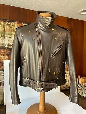 Schott  Perfecto 118 Sz 44 Naked Cowhide Leather Motorcycle Jacket 618 603 613 • $550