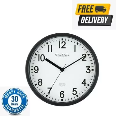 Mainstays 8.78  Modern Black Analog Wall Clock: Sleek Indoor Timepiece • $8.98