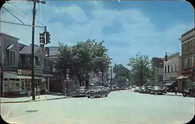 Hackettstown New Jersey NJ Classic 1950s Cars Street Scene Vintage Postcard • $8.29