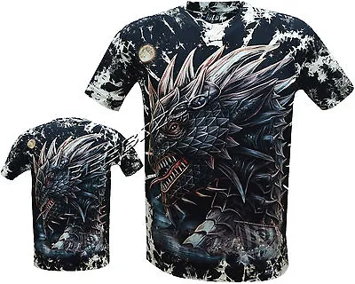 £9.95 • Buy New Chinese Dragon Glow In The Dark Gothic Tattoo Tye Dye T- Shirt M - 3XL