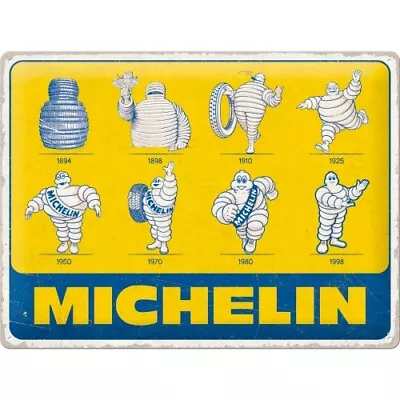 Michelin Tin Sign 40 CM Tyre Tyres Little Man Bibendum Logo Evolution • £24.30