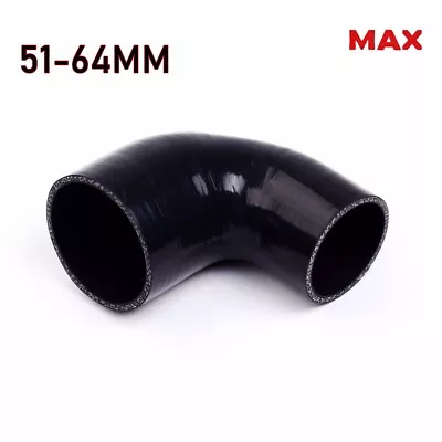 ID 2  To 2.5  90 Degree Silicone Reducer Hose Coupler 51mm To 64mm Pipe Black • $11.70