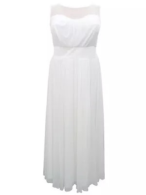 Womens PLUS Size 20 22 24 Wedding Dress Full Length White /  Off White Sleeveles • $120