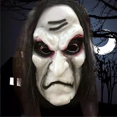 Halloween Zombie Mask Scary Old Man Costume Mask With Hair • $10.73