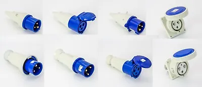 £2.90 • Buy Walther 240v 3 Pin Blue Industrial Plugs Socket Panel Ip44 Ip67 16a 32a 63a 125a