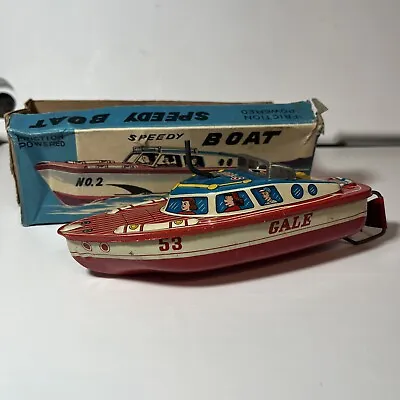 Vintage JAPAN Toy Boat Friction Powered Model Speedy Boat • $125