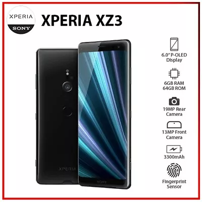 NEW Sony Xperia XZ3 6GB+64GB BLACK Dual SIM Unlocked Android Mobile Phone AU • $545