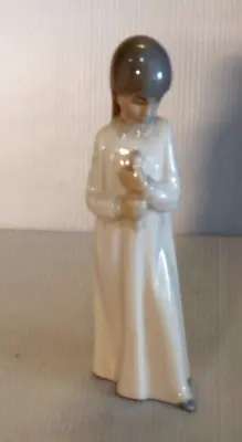 Zaphir Lladro Girl With Candle Porcelain Figurine Spain 8  Tall Glossy Finish • $18.95