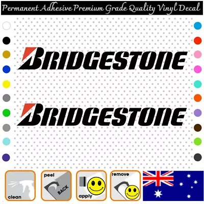 2x Bridgestone 125mm Width - Adhesive Vinyl Decal Sticker Window Car • $5.49