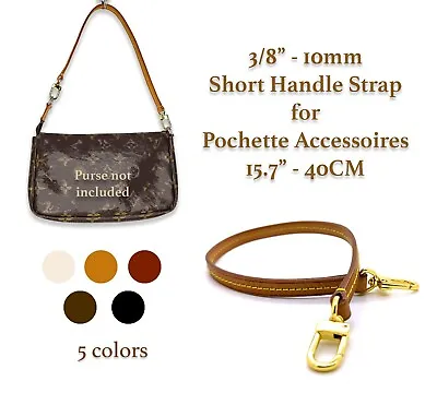 Duyp Vachetta Short Leather Strap For Pochette Accessoires Mini Pouch Purse Bag • $29