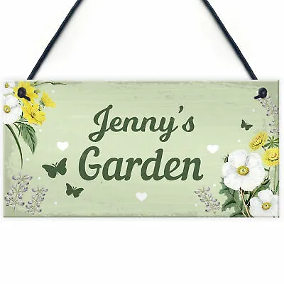 £5.99 • Buy Personalised Garden Hanging Sign Backyard Allotment Shed Sign SummerHouse Plaque