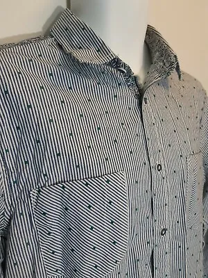 John Lennon By English Laundry Stripe And Shape Patterned Medium Dress Shirt • $36.58