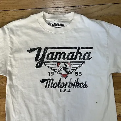 Yamaha Motorbikes 1955 Vintage Style Graphic T-shirt Ivory Made In USA Size M • $17.99