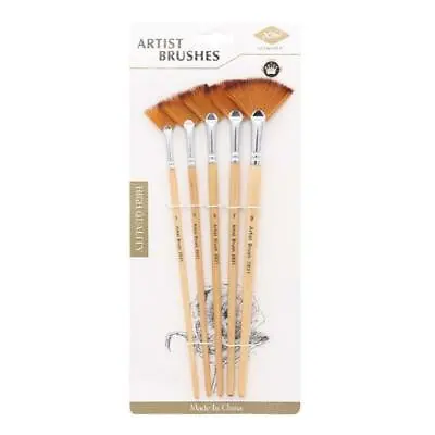 5X Fan Paint Brushes Set Soft Anti-Shedding For Acrylic Painting Oil Watercolor • £5