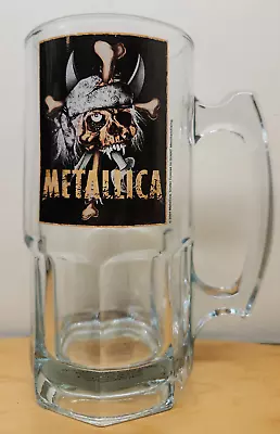 Metallica Giant 32 Oz Glass Beer Stein Mug (2004) • $26.99