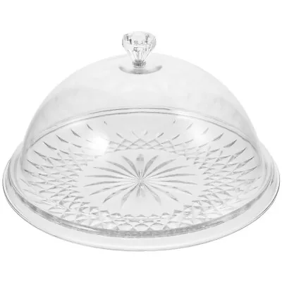  Cake Plate With Dome Cupcake Stand Transparent Cover Pan Candy • £11.71