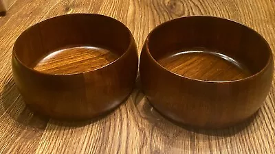 Solid American Walnut Salad Bowl Set Of 2 Diversified Industries Model 1510 • $10