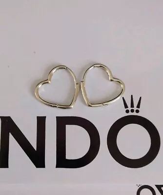 Pandora Asymmetrical Heart Hoop Earrings S925 ALE 298307C00 • £16.99