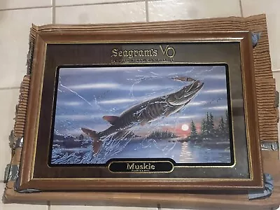 Seagram's VO Wildlife Muskie Mirror Bar Sign • $126.90