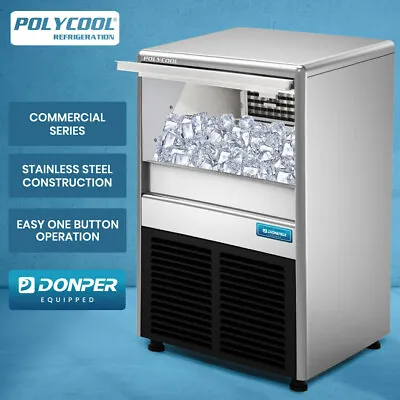 POLYCOOL Ice Maker Machine Cube Commercial Automatic Stainless Steel 410 Grade • $754