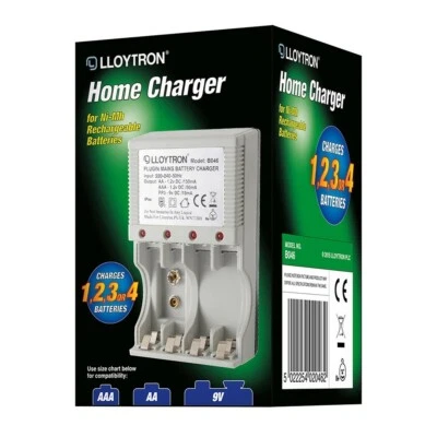 £8.25 • Buy NEW Lloytron Mains Multi Battery Charger For AA AAA & 9V Sizes B046