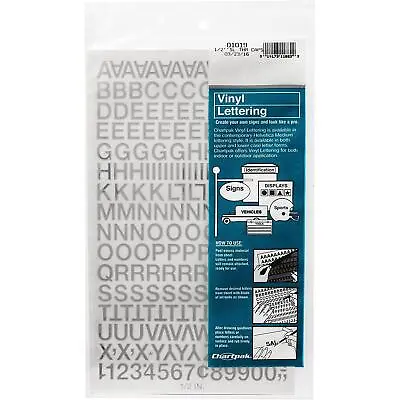 Chartpak Self-Adhesive Vinyl Capital Letters And Numbers Silver 1/2 Inches Hig • $8.99