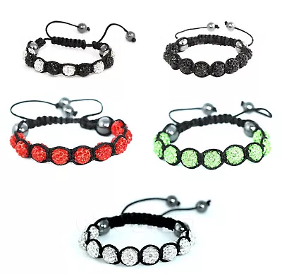 Shamballa Bracelet Handmade Hematite Beads Adjustable Macrame New Colors • $15.99