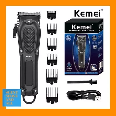 Professional Hair Clippers Cordless Trimmer Beard Cutting Machine Barber Kemei • £14.95