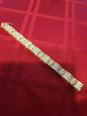 10k Gold Mens Diamond Bracelet 44 Grams • $3000