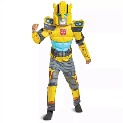 $20 • Buy NEW Transformers Muscle Bumble Bee Costume Boys Size L (10-12) Halloween Cosplay