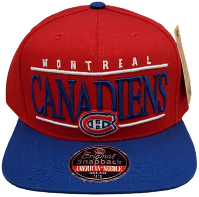 Montreal Canadiens Snapback Flat Bill Stitched Logo Nineties Red/Blue • $34.99