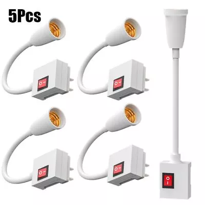 5x Flexible E27 Light Bulb Holder Extension Socket Adapter Plug In On/Off Switch • $14.75