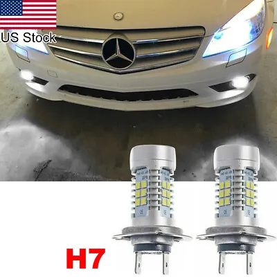 2pcs H7 LED White Fog Light Bulbs For 2008-2011 Mercedes C300 C350 C63 AMG W204 • $17.99