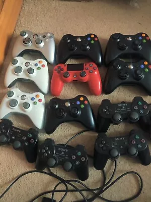 Xbox 360 Playstation 2 Playstation  3 4 Controllers Joblot Untested  • £16