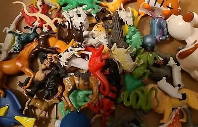$9.95 • Buy Vintage Lot Of 40 Plastic Animals WILD Farm ZOO Mixed Large To Small