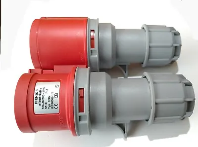 Red 415V 3 Phase Trailing Plug & Socket 4 Pin 32A  • £16.99