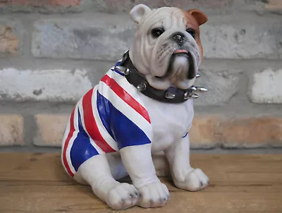 British Bulldog Union Jack Ornament Decoration 22cm Resin Detailed Casting • £28.75