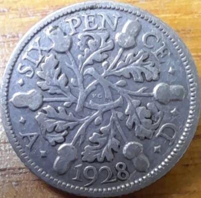 £1.99 • Buy 1928 King George V Sixpence 6d Tanner Good Condition 