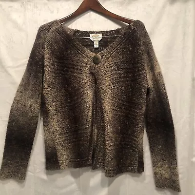 $27.49 • Buy Talbots Cardigan Sweater Wool Mohair Blend, Brown Gradient Ombre, Size L