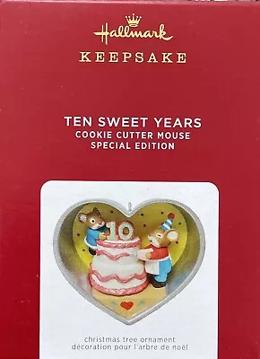 TEN SWEET YEARS Cookie Cutter Mouse 10 Year Sp. Ed. 2021 Hallmark Ornament   • $9.99